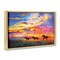 Stupell Industries Wild Horses at Sunset Framed Floater Canvas Wall Art Design by Leon Devenice